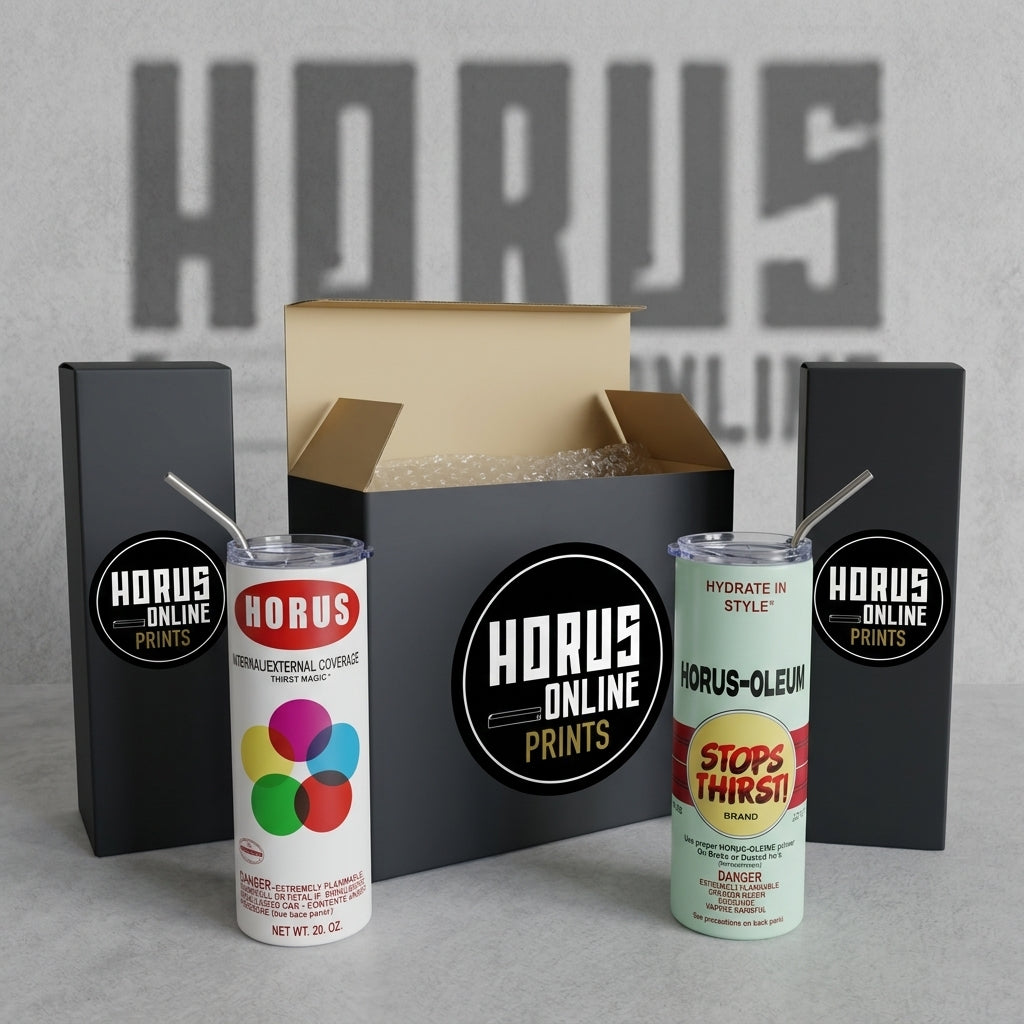 HORUS PRINTS: Stock Cap Flasks (2 X 20oz Tumbler Set) - These Are Not Toys