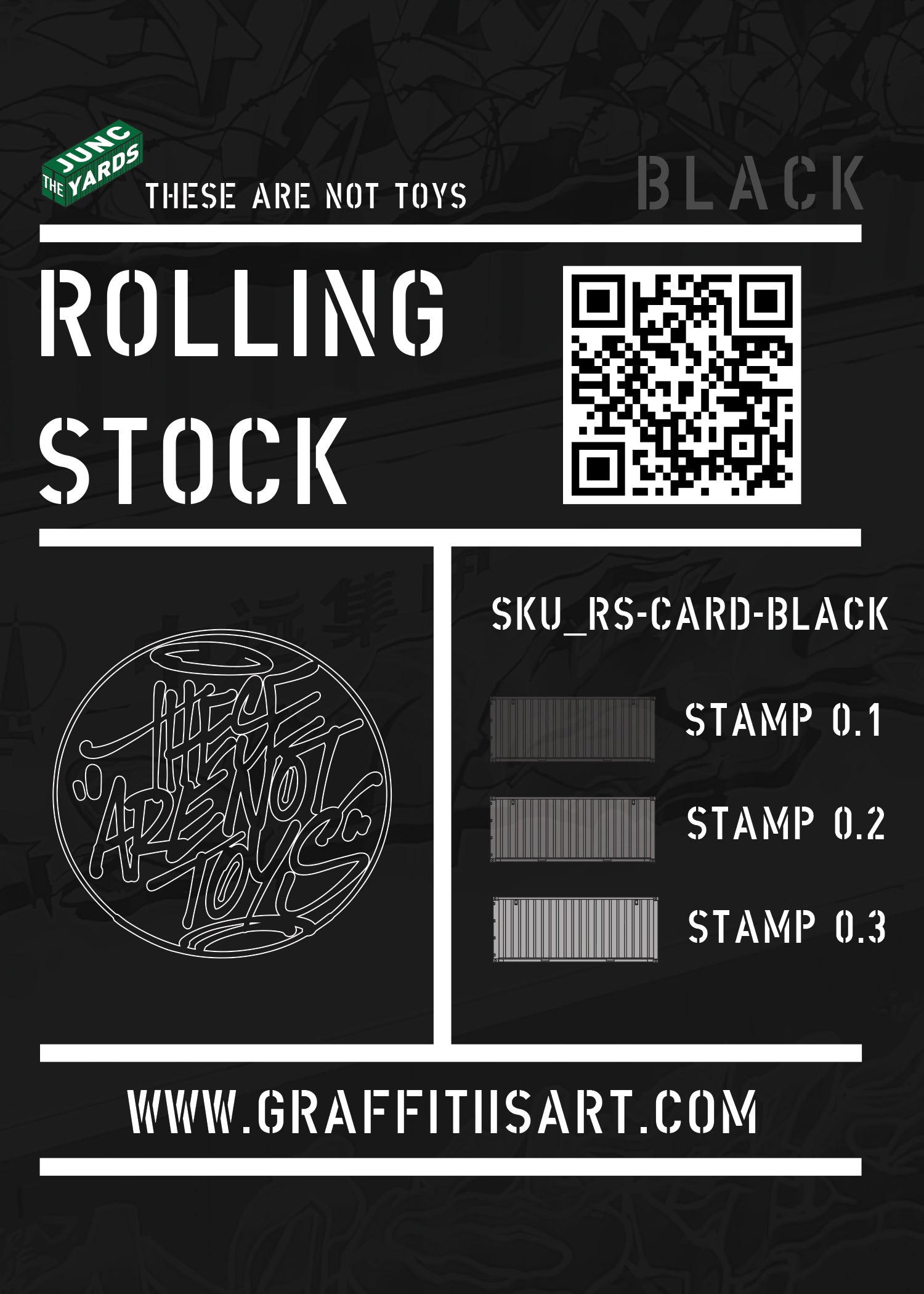 Physical Black Acrylic Rolling Stock Card - Elite Milestone reward for earning 900 Stamps.