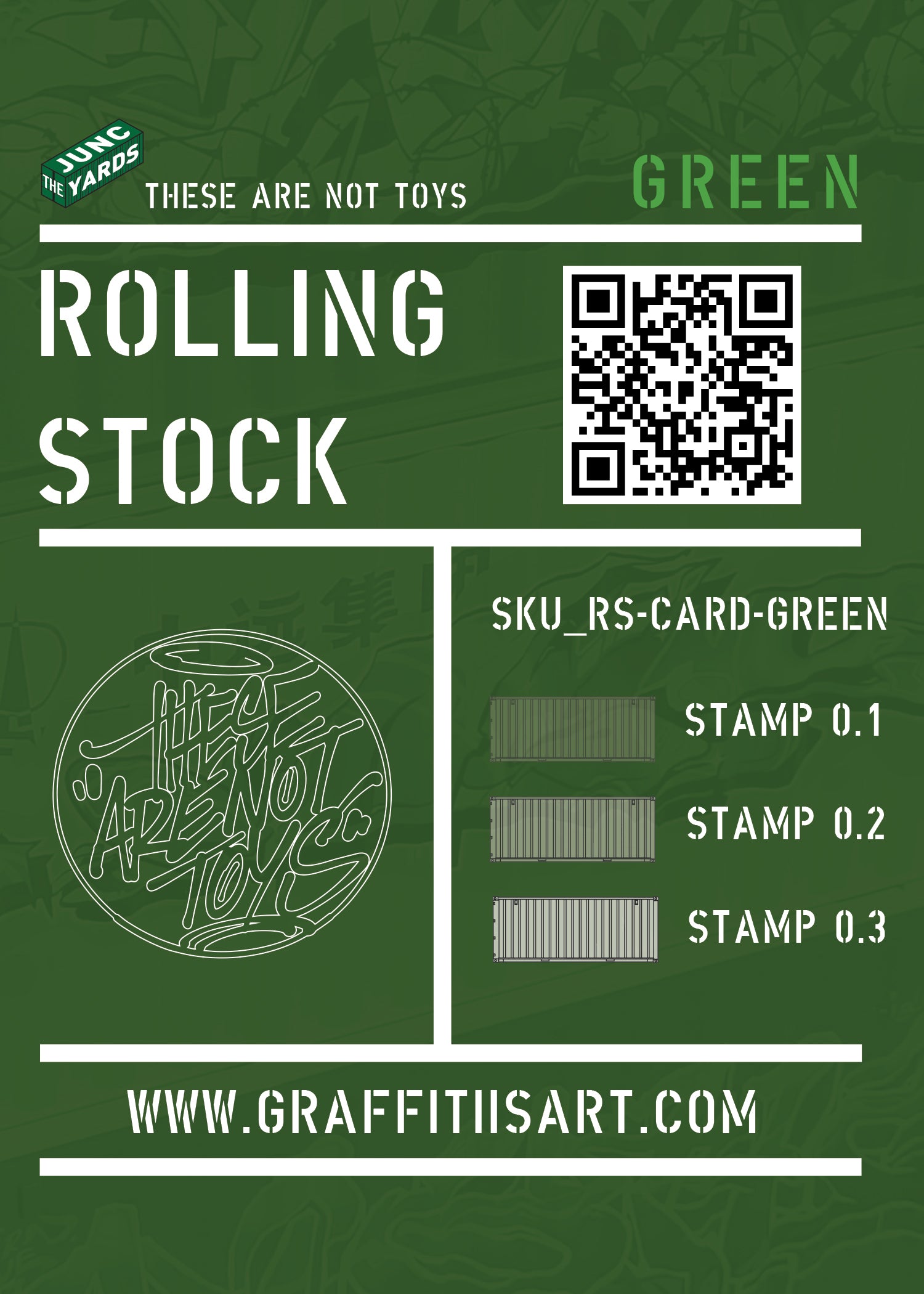 Physical Green Acrylic Rolling Stock Card - Milestone 2 halfway point for earning 600 Stamps.