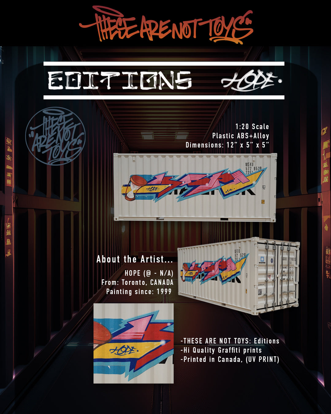 Hope TCM limited edition graffiti art collectible replica shipping container