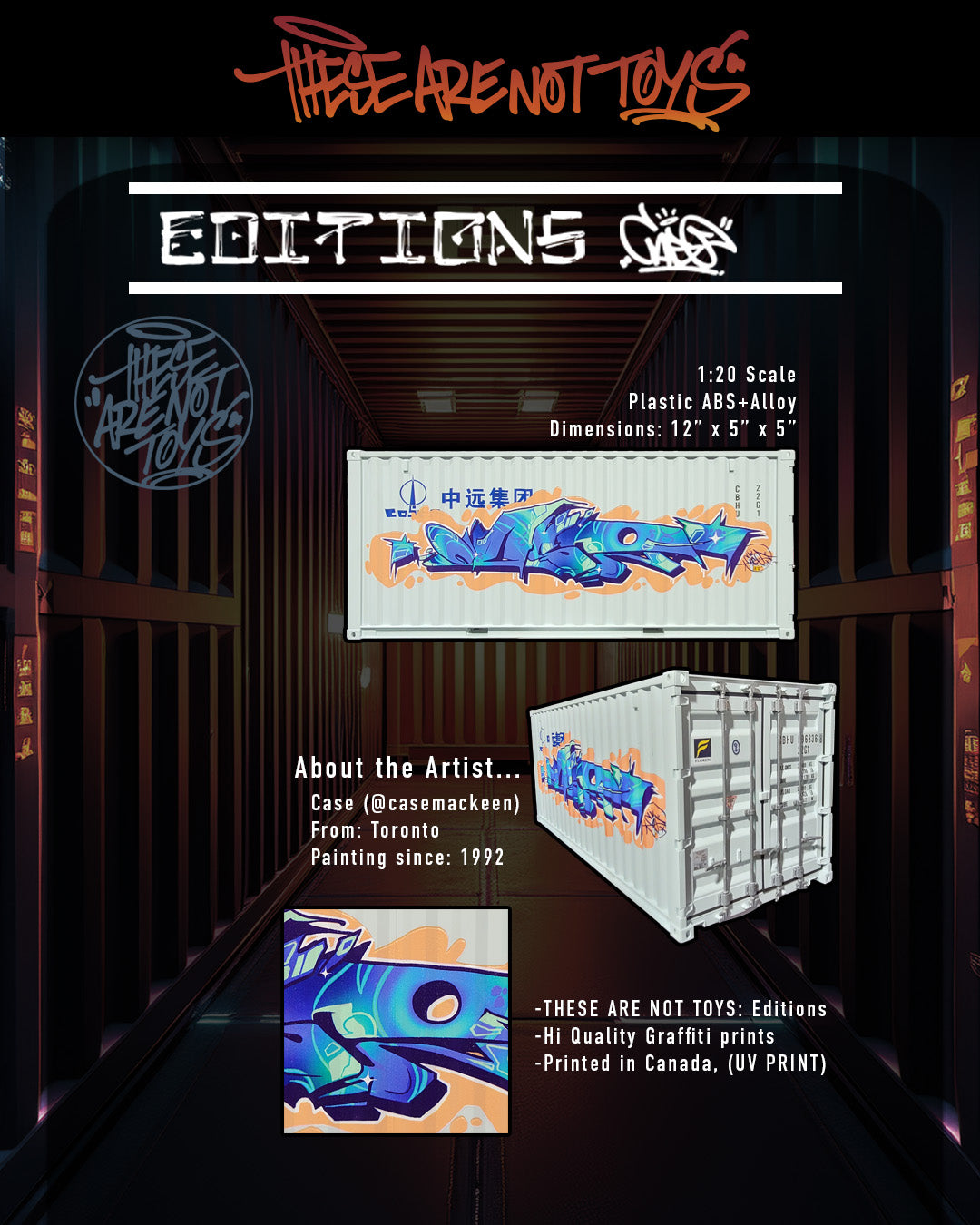Case limited edition graffiti art collectible replica shipping container