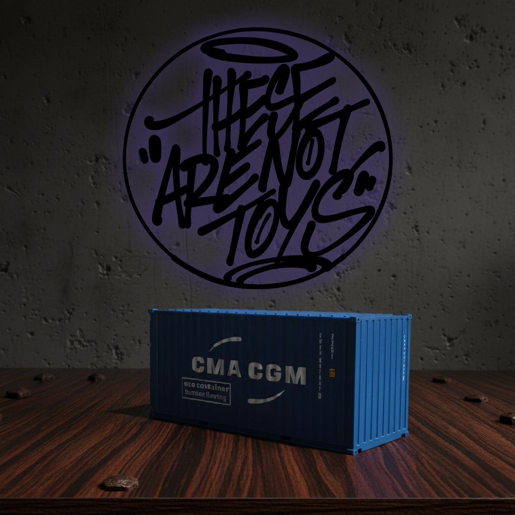 Blanks: CMA CGM 1/35 Scale Mini Shipping Container - Graffiti Canvas & Model - These Are Not Toys