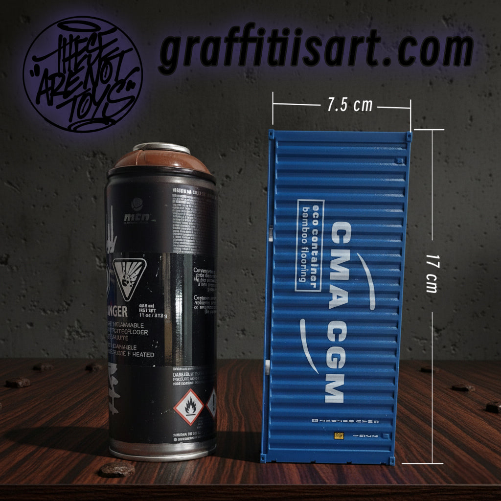Blanks: CMA CGM 1/35 Scale Mini Shipping Container - Graffiti Canvas & Model - These Are Not Toys