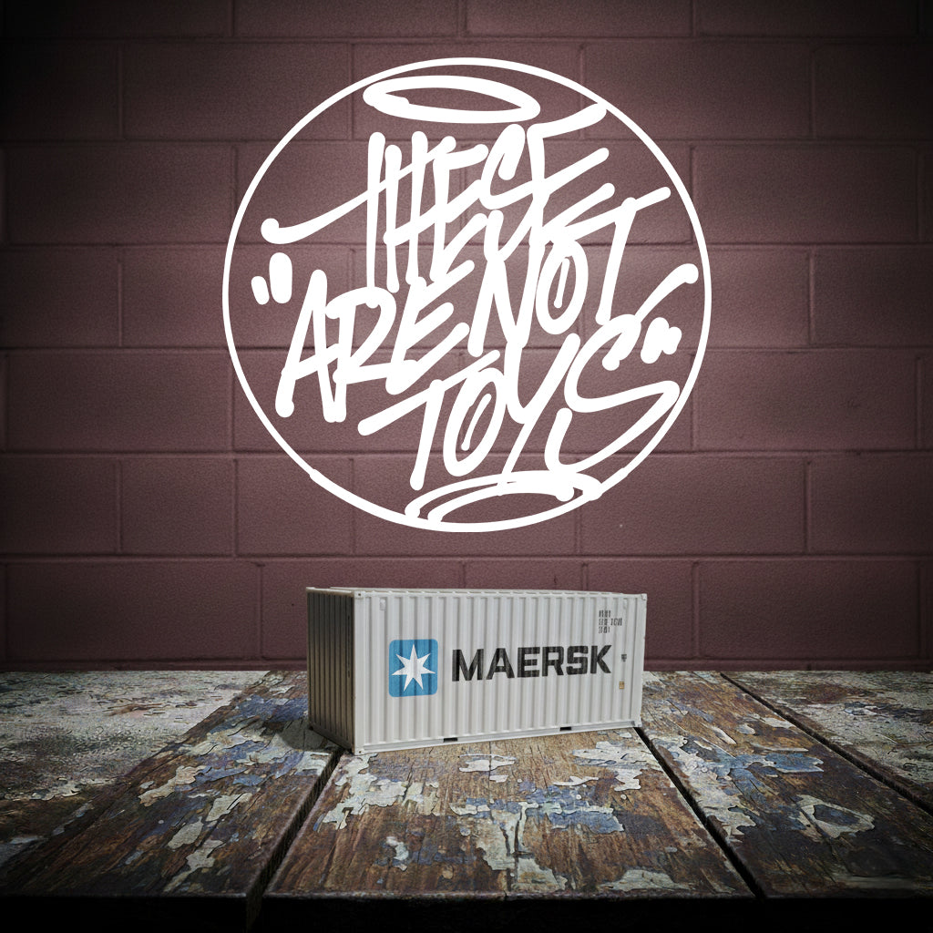 Blanks: Maersk 1/35 Scale Mini Shipping Container - Graffiti Canvas & Model - These Are Not Toys