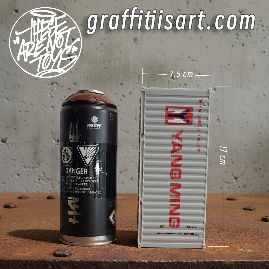 Blanks: Yang Ming 1/35 Scale Mini Shipping Container - Graffiti Canvas & Model - These Are Not Toys