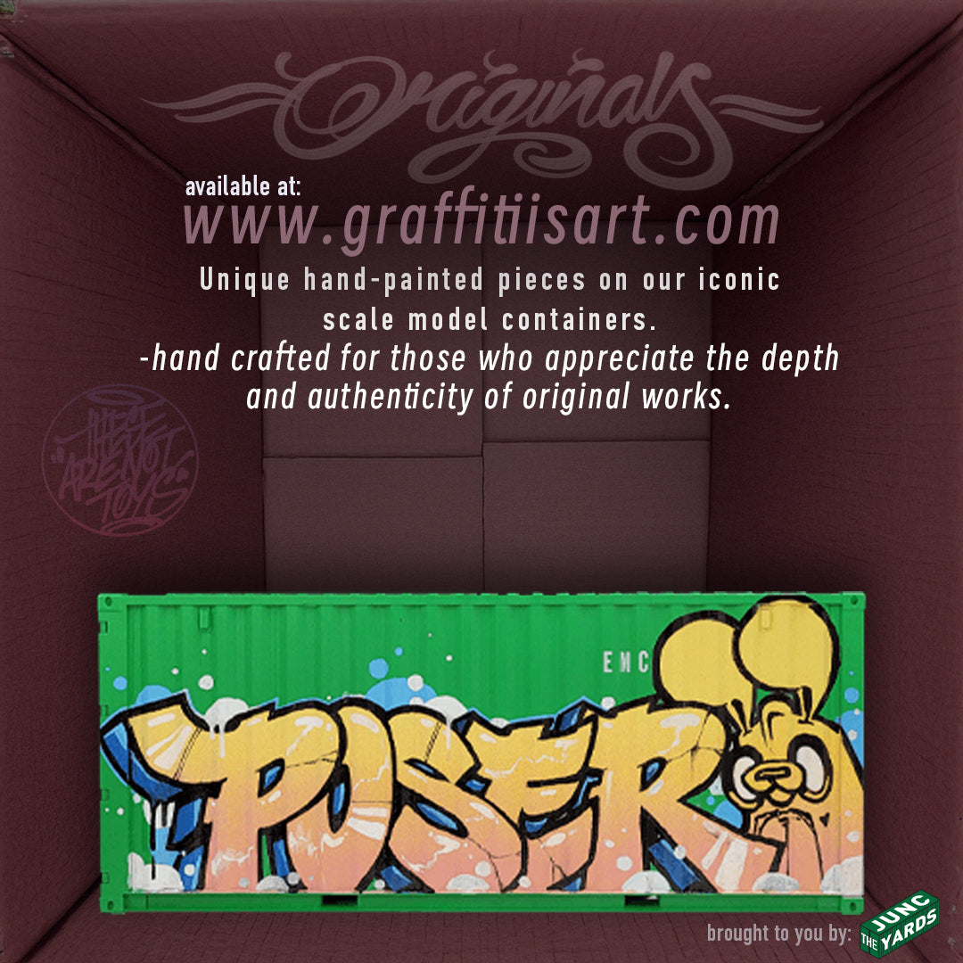 Poser original hand-painted graffiti art collectible replica shipping container
