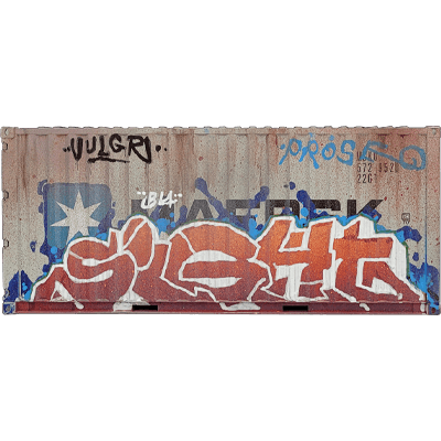 Straight-on view of the Original: Sight 12-inch hand-painted container