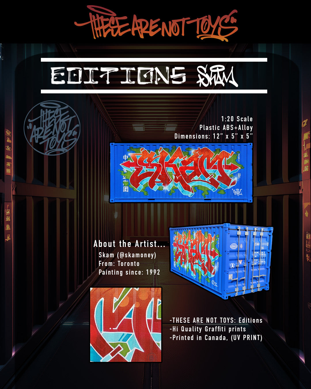 Skam limited edition graffiti art collectible replica shipping container