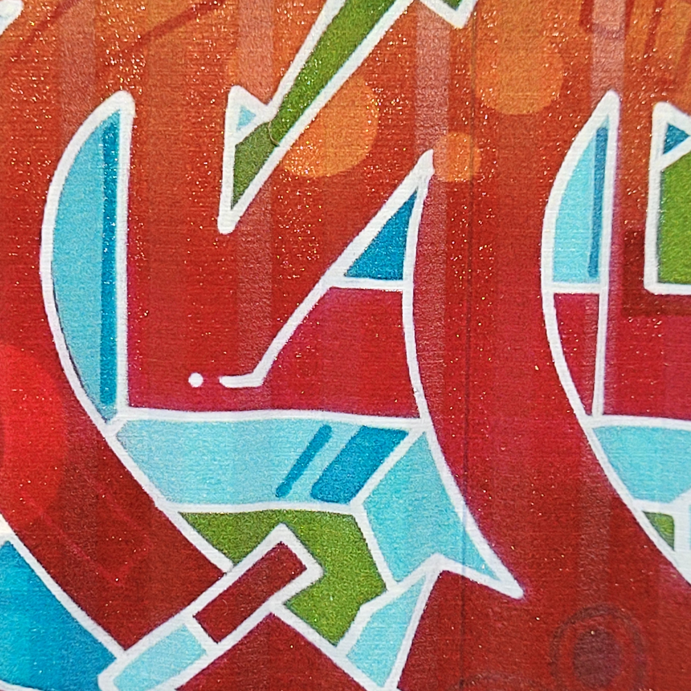 Close-up detail of Skam's clean letters and classic graffiti style