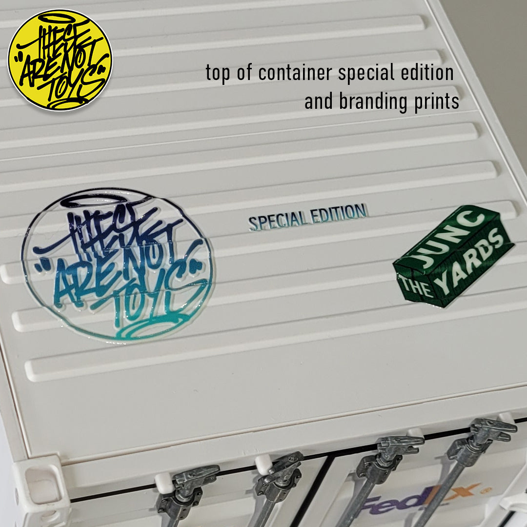 Top of a container with 'They Are Not Toys' branding and special edition text.